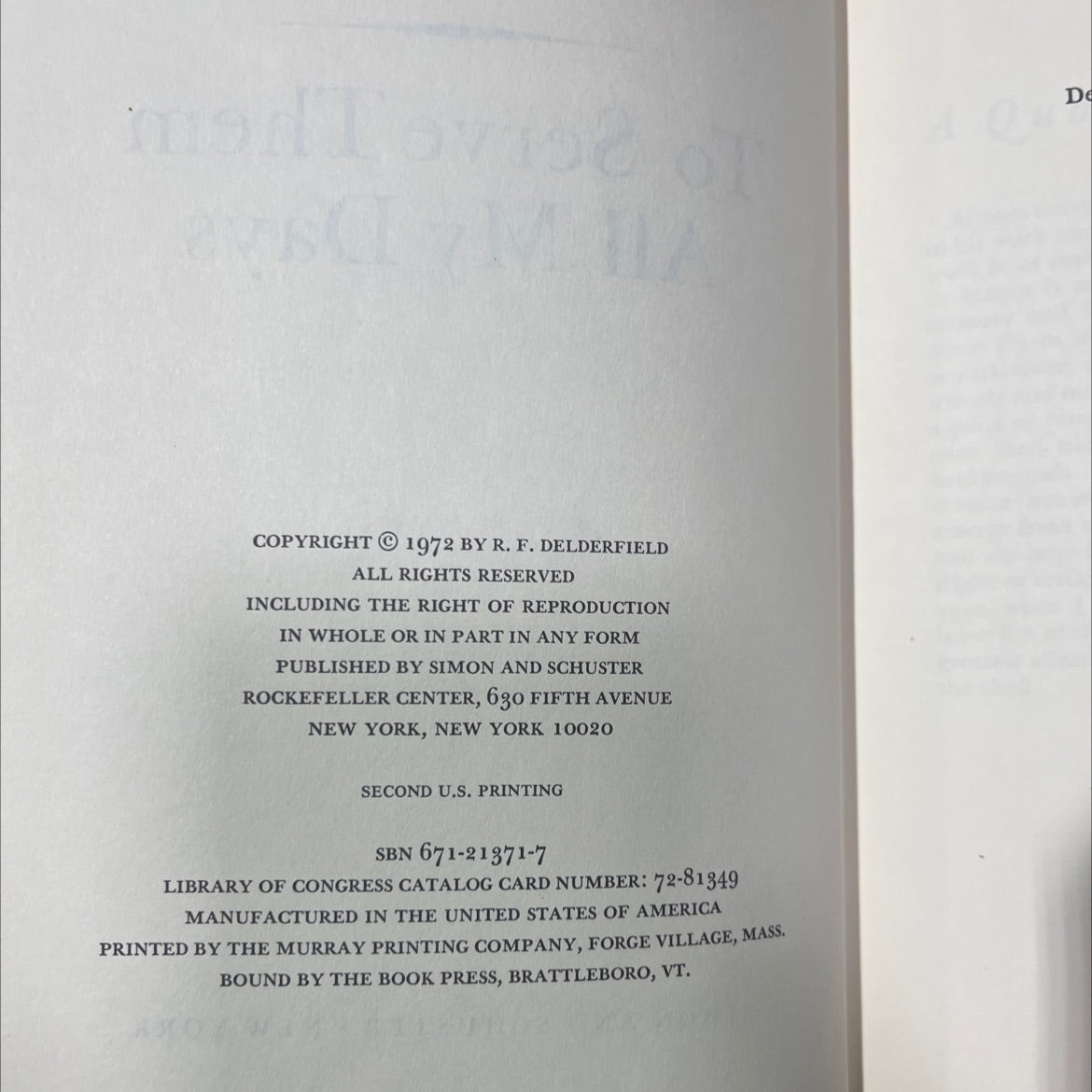 to serve them all my days book, by r. f. delderfield, 1972 Hardcover image 3