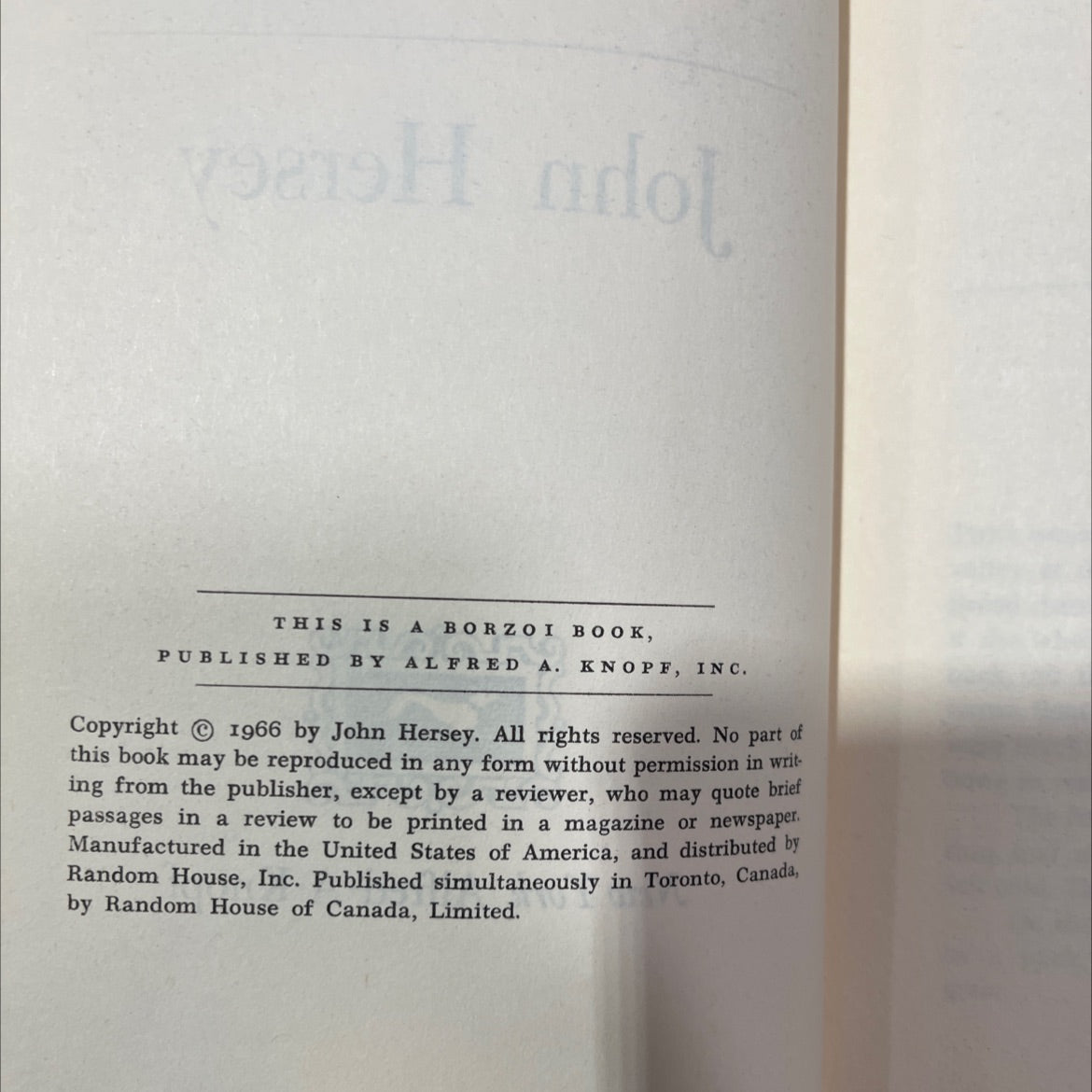 too far to walk book, by John Hersey, 1966 Hardcover, Vintage image 3