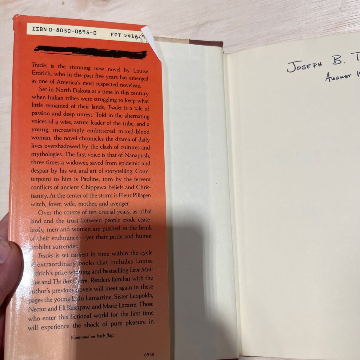 tracks book, by Louise Erdrich, 1988 Hardcover image 4