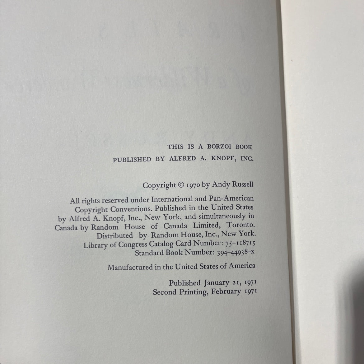 trails of a wilderness wanderer book, by andy russell, 1971 Hardcover image 3