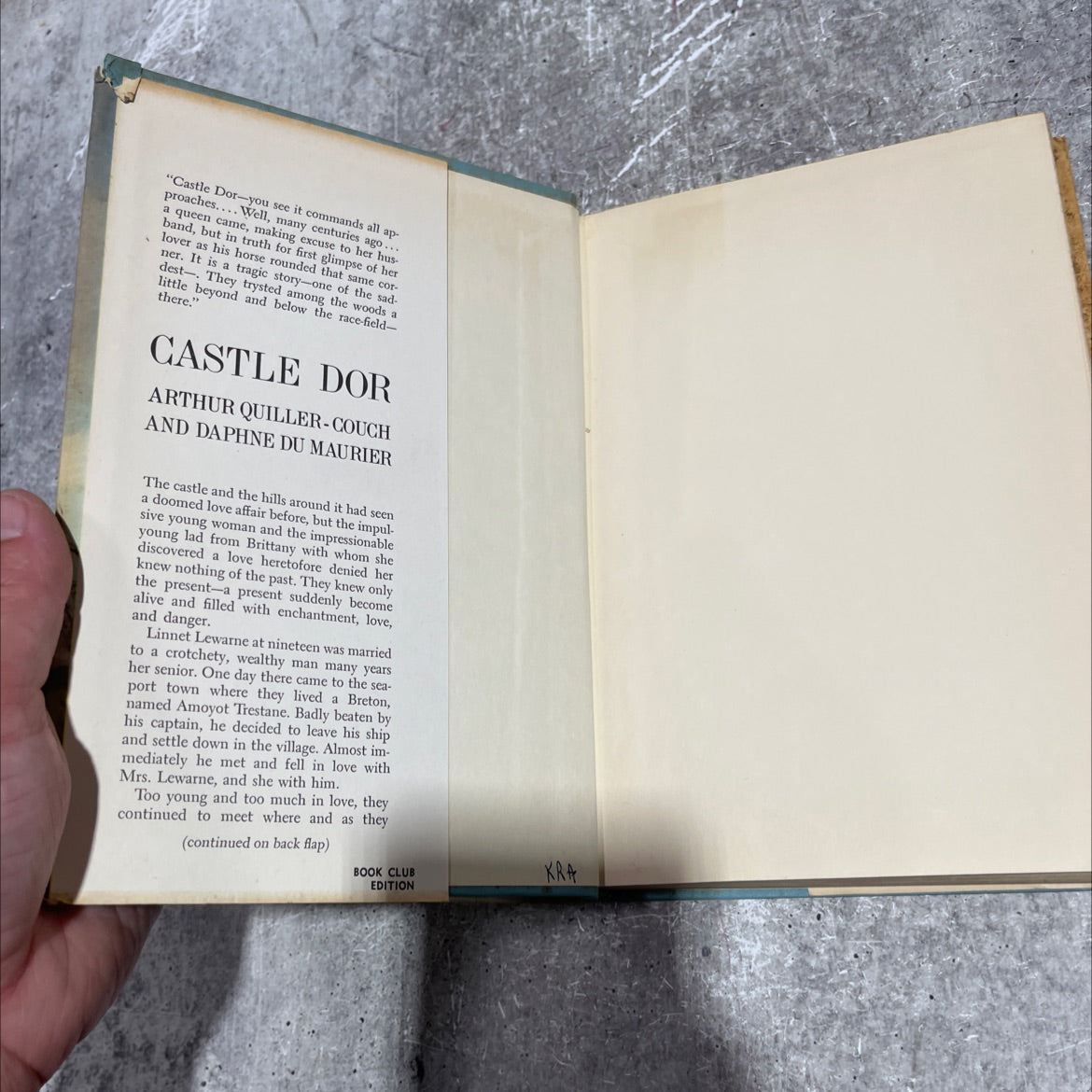 tran castle dor book, by Arthur Quiller-Couch, Daphne du Maurier, 1962 Hardcover image 4