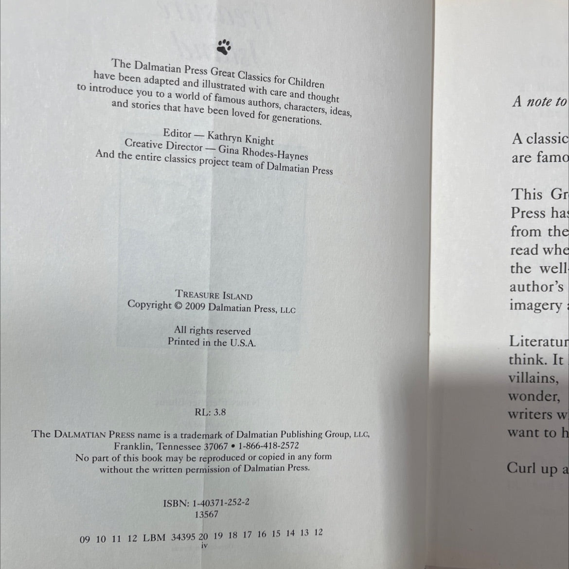 treasure island book, by robert louis stevenson, 2009 Hardcover image 3