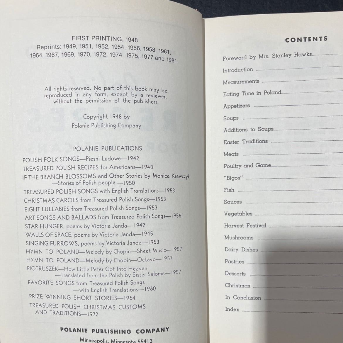 treasured polish recipes for americans book, by polanie club polanie editorial staff, 1981 Hardcover image 3