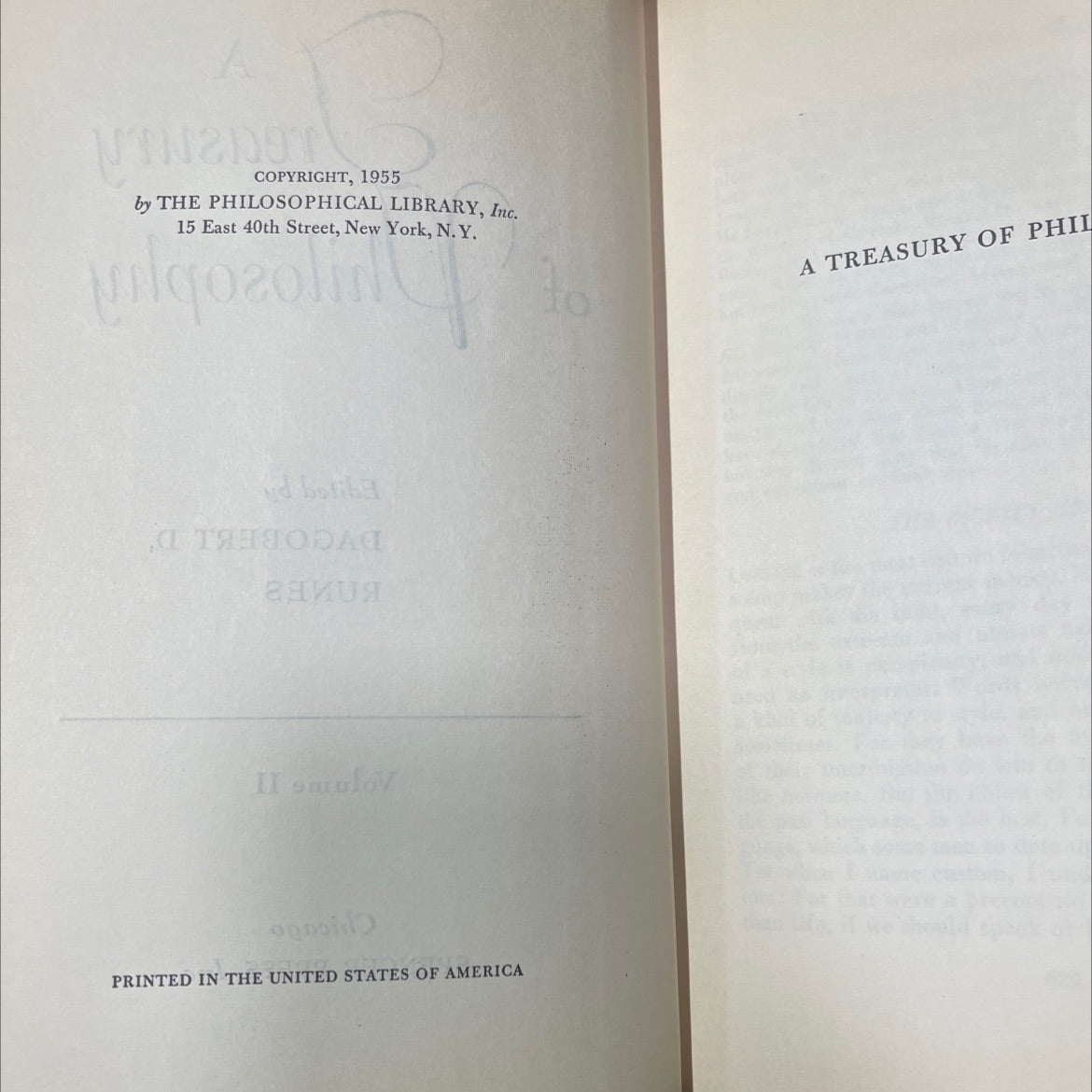 treasury of philosophy volume ii book, by dagobert d. runes, 1955 Hardcover image 3