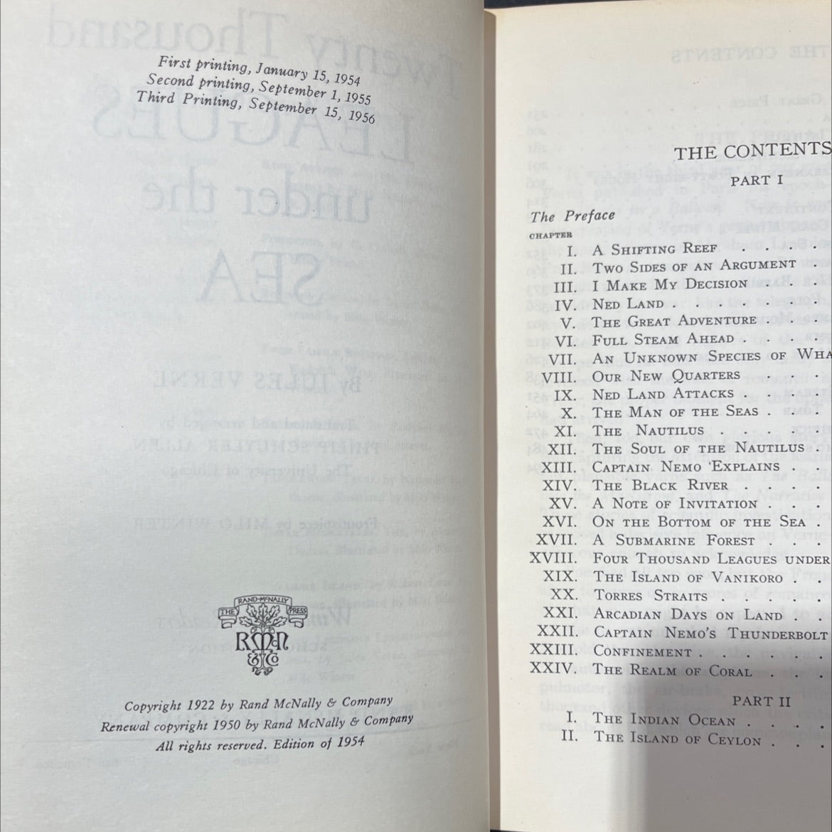 twenty thousand leagues under the sea book, by jules verne, 1956 Hardcover image 3