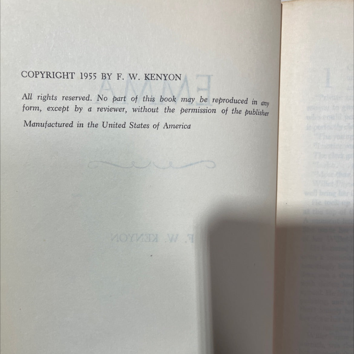 unknown book, by emma f. w. kenyon, 1955 Hardcover, Vintage image 3