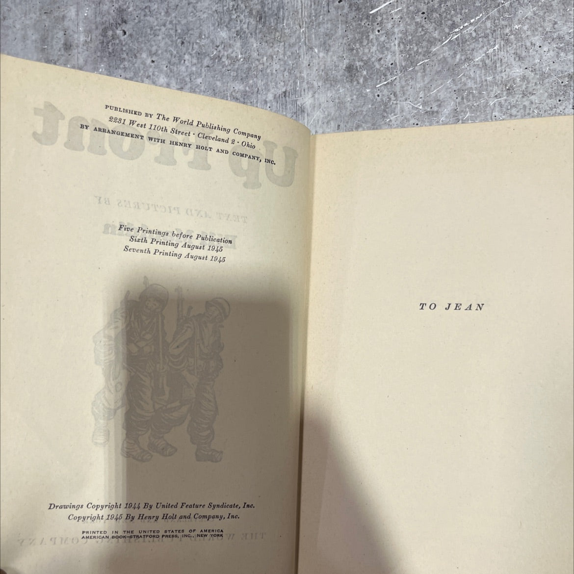 up front book, by Bill Mauldin, 1945 Hardcover image 3