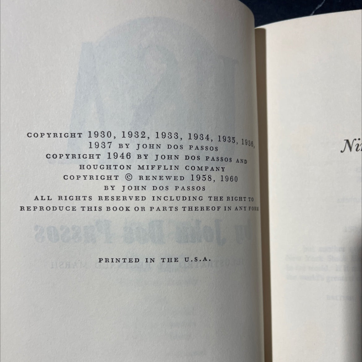 usa book, by john dos passos, 1946 Hardcover image 3