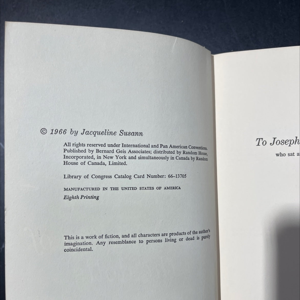 valley of the dolls book, by jacqueline susann, 1966 Hardcover image 3