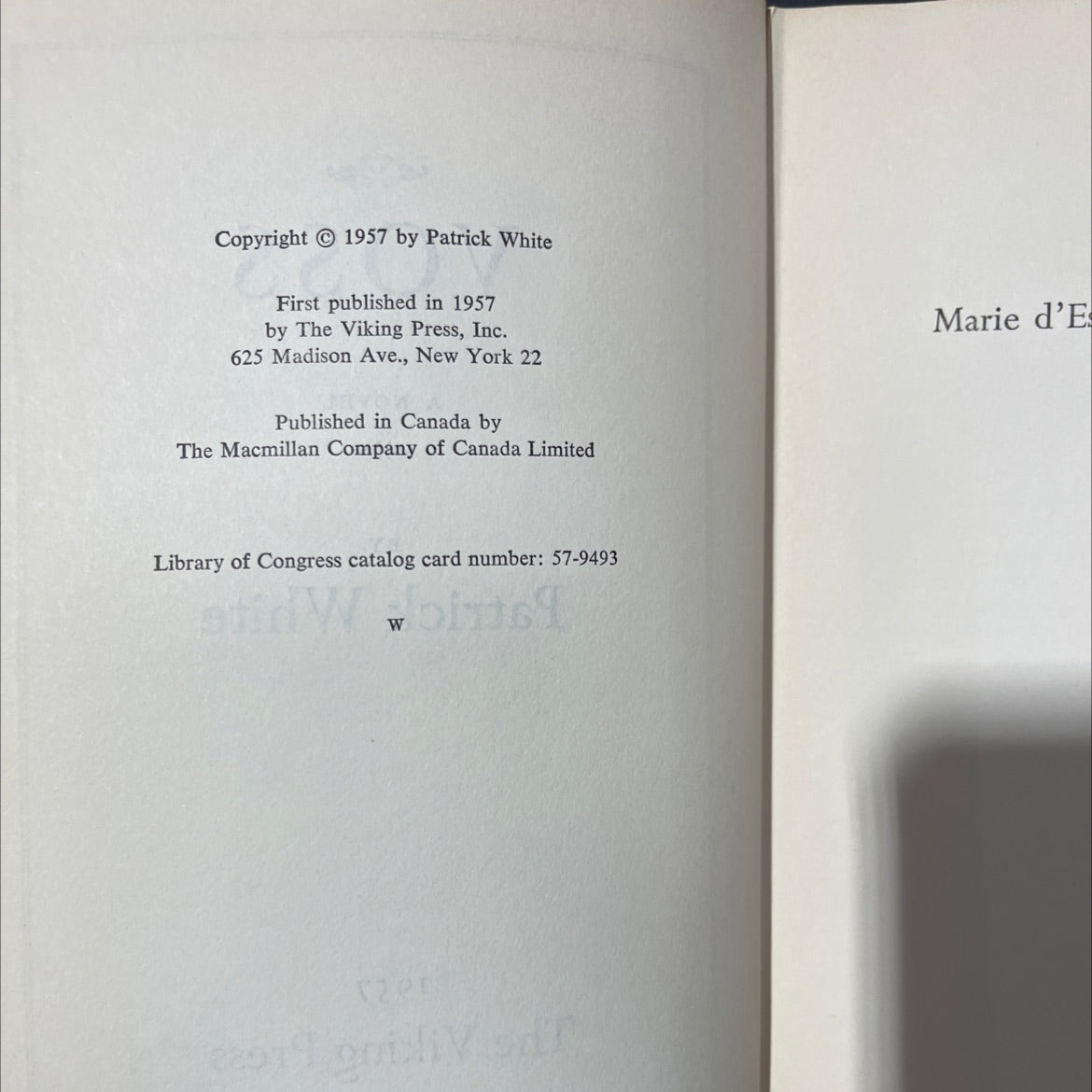 voss book, by patrick white, 1957 Hardcover image 3
