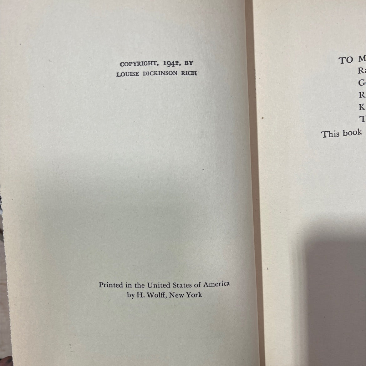 we took to the woods book, by louise dickinson rich, 1942 Hardcover, Antique image 3