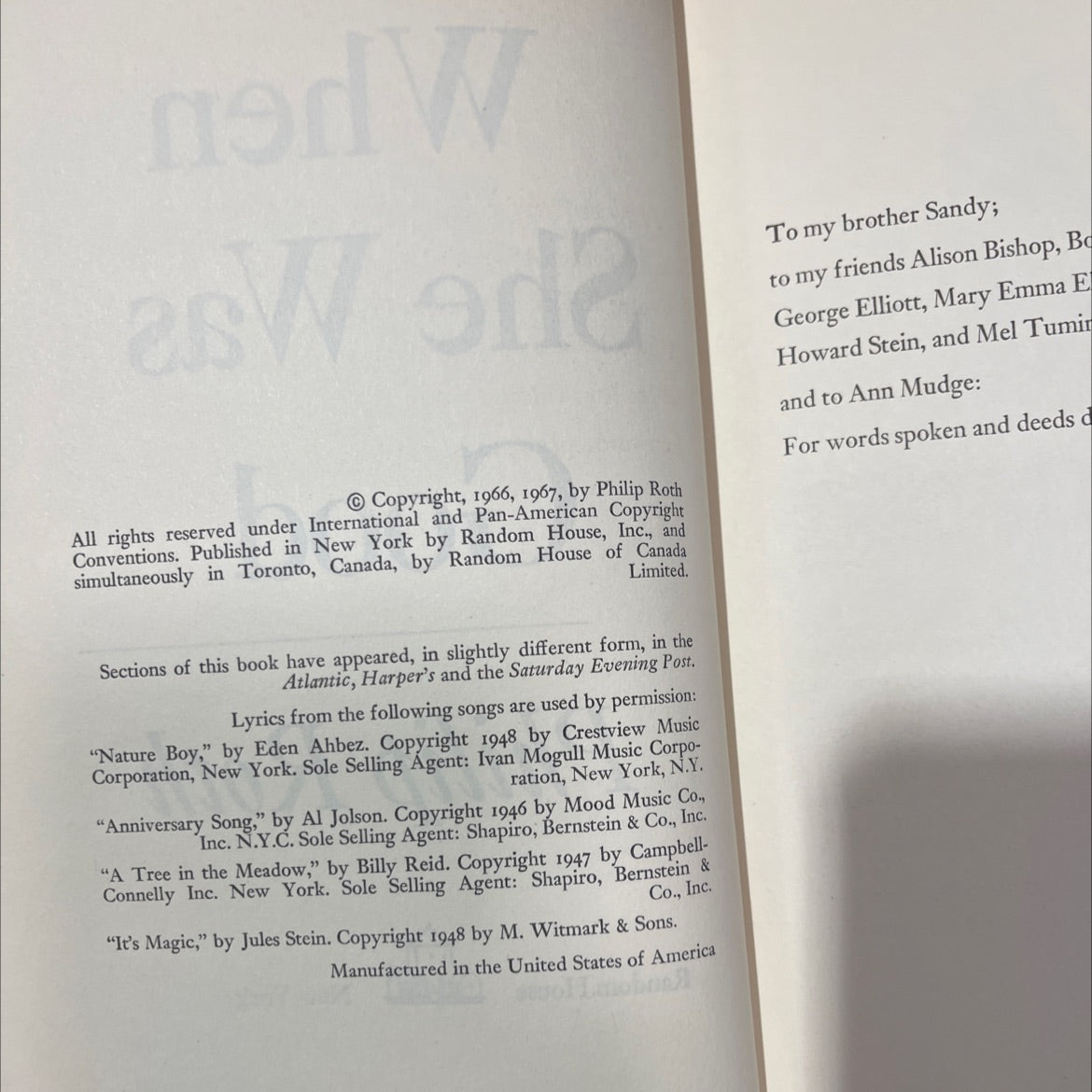 when she was good book, by philip roth, 1970 Hardcover image 3