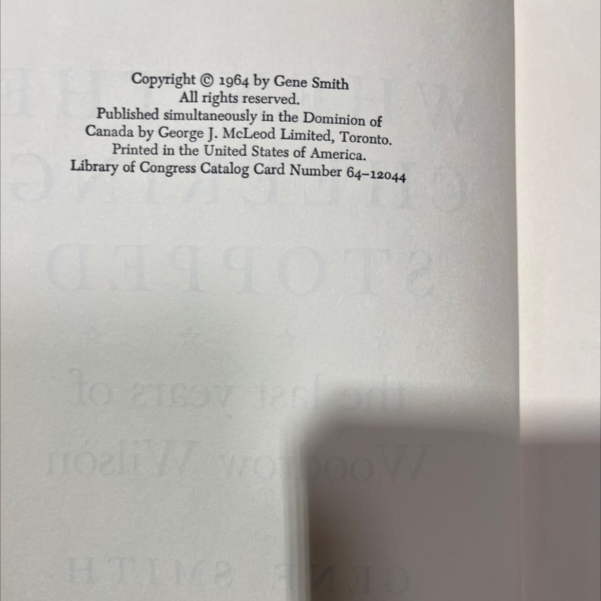 when the cheering stopped book, by gene smith, 1964 Hardcover image 3