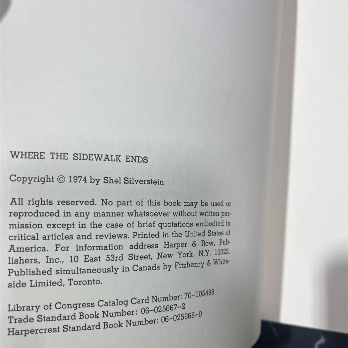 where the sidewalk ends book, by Shel Silverstein, 1974 Hardcover image 3