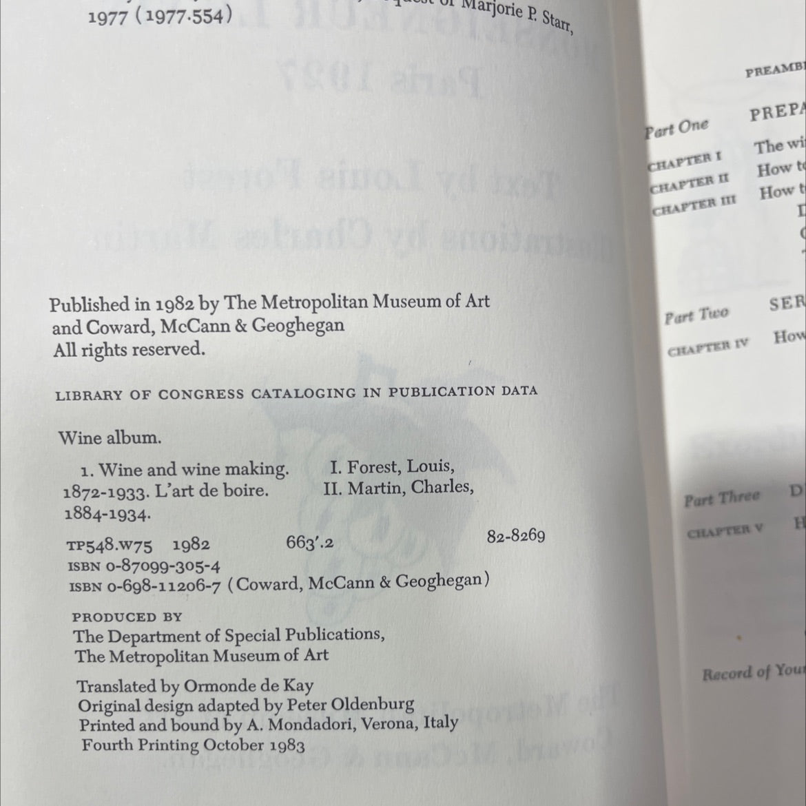 wine album book, by louis forest, 1983 Hardcover image 3