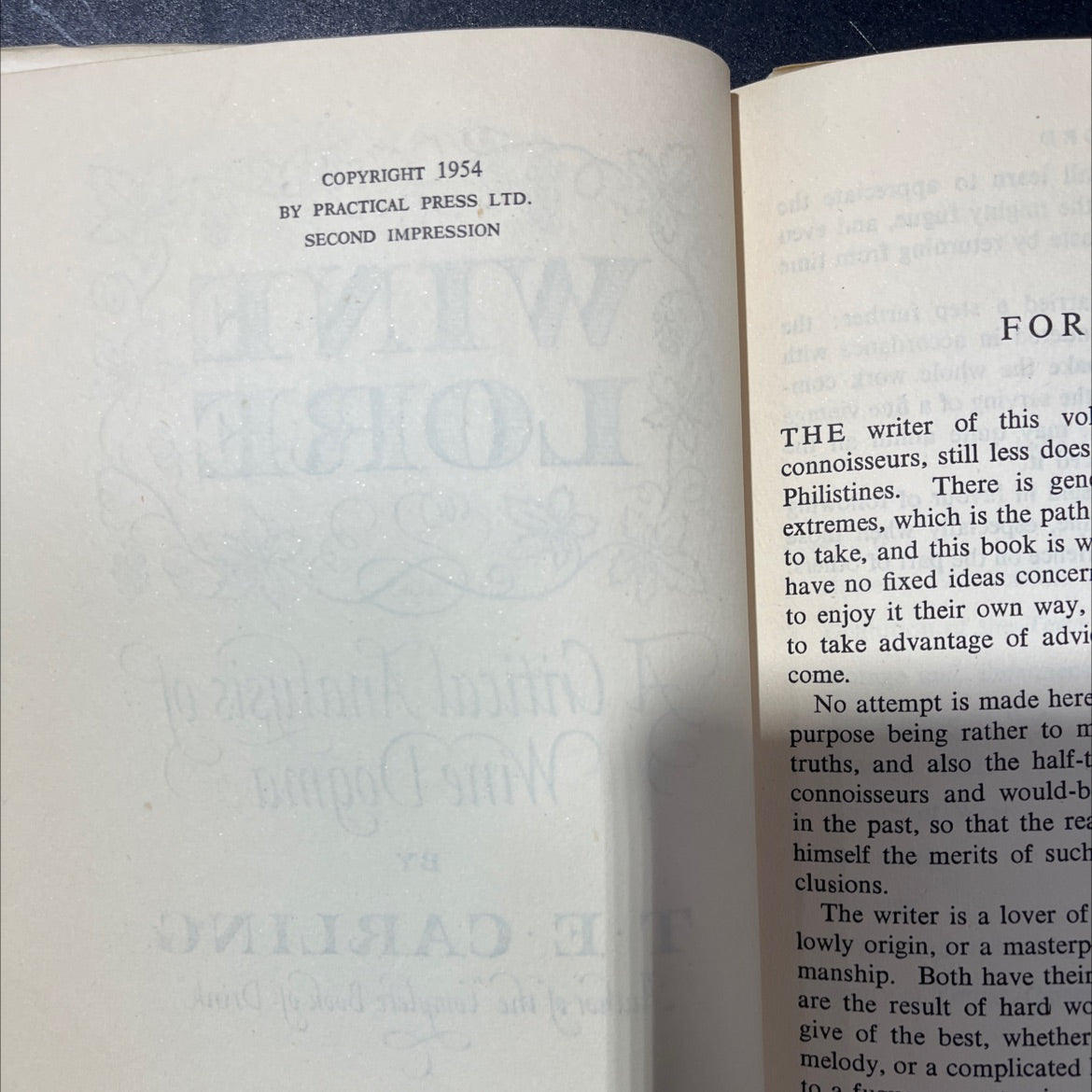 wine lore book, by te carling, 1954 Hardcover, Vintage image 3