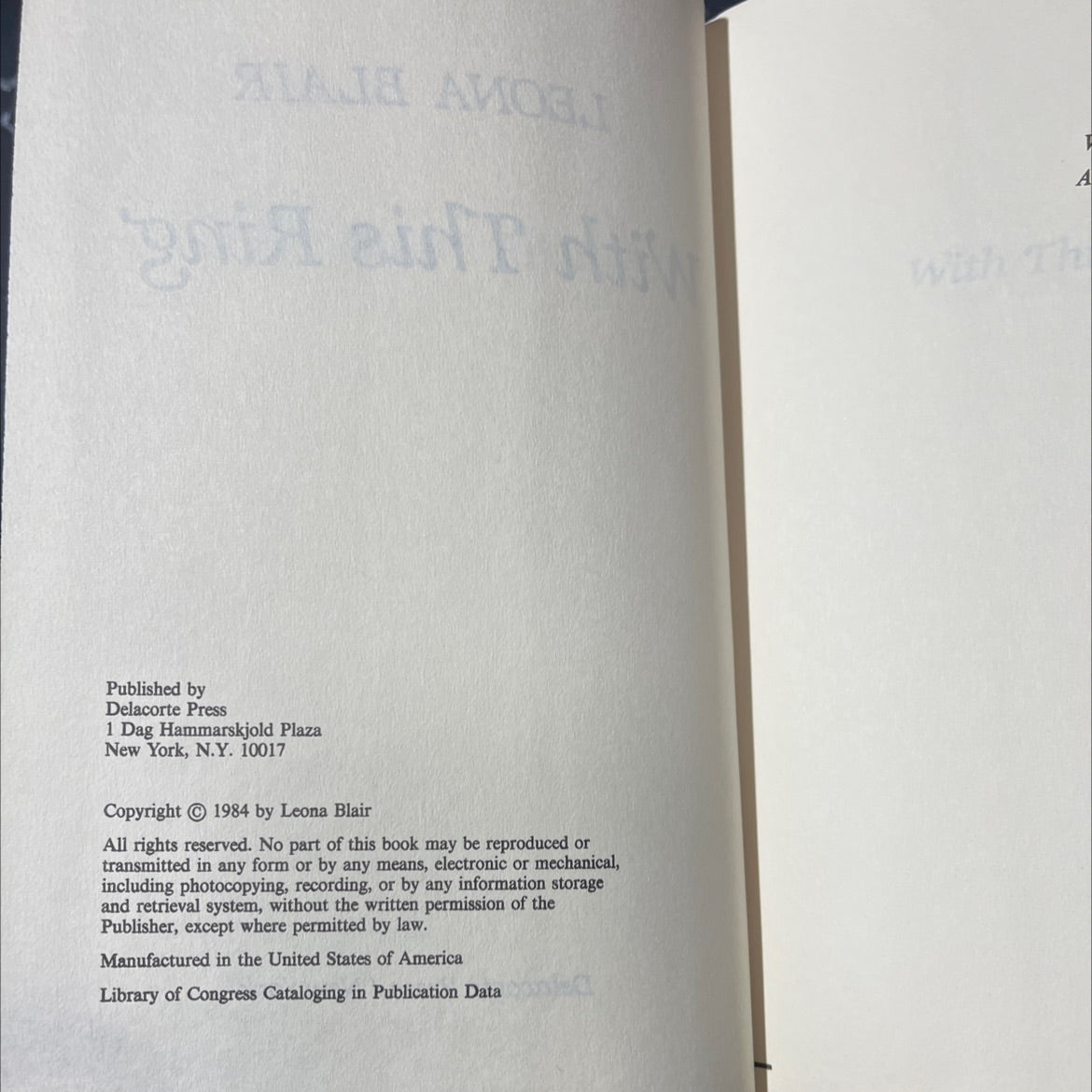 with this ring book, by leona blair, 1970 Hardcover image 4