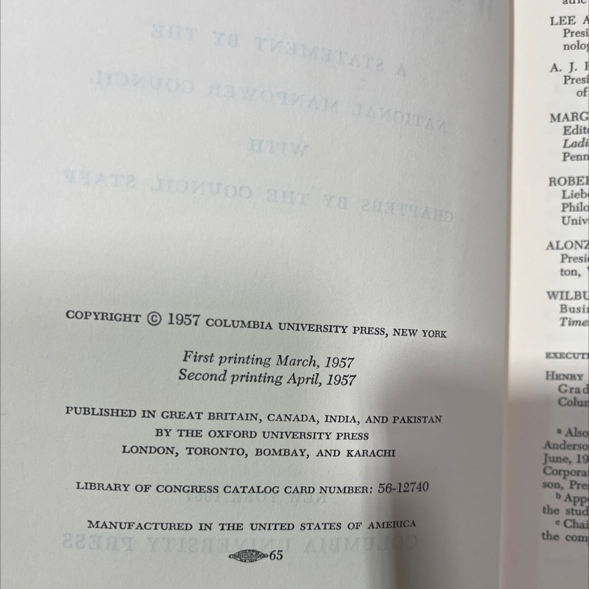 womanpower a statement by the national manpower council book, by national manpower council, 1957 Hardcover image 3