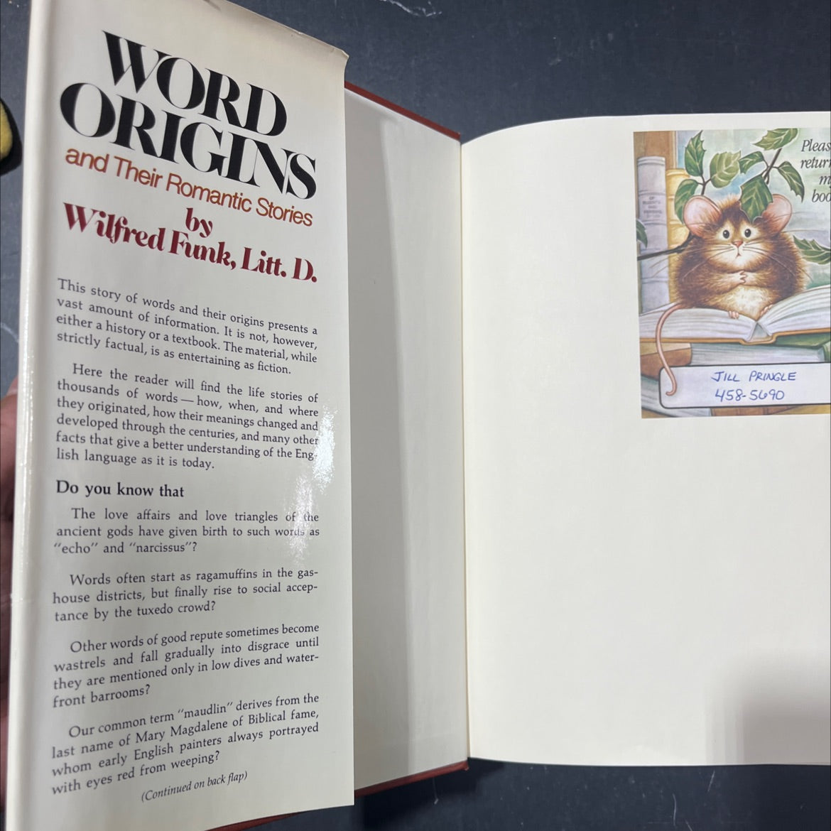 word origins and their romantic stories book, by wilfred funk, 1978 Hardcover image 4