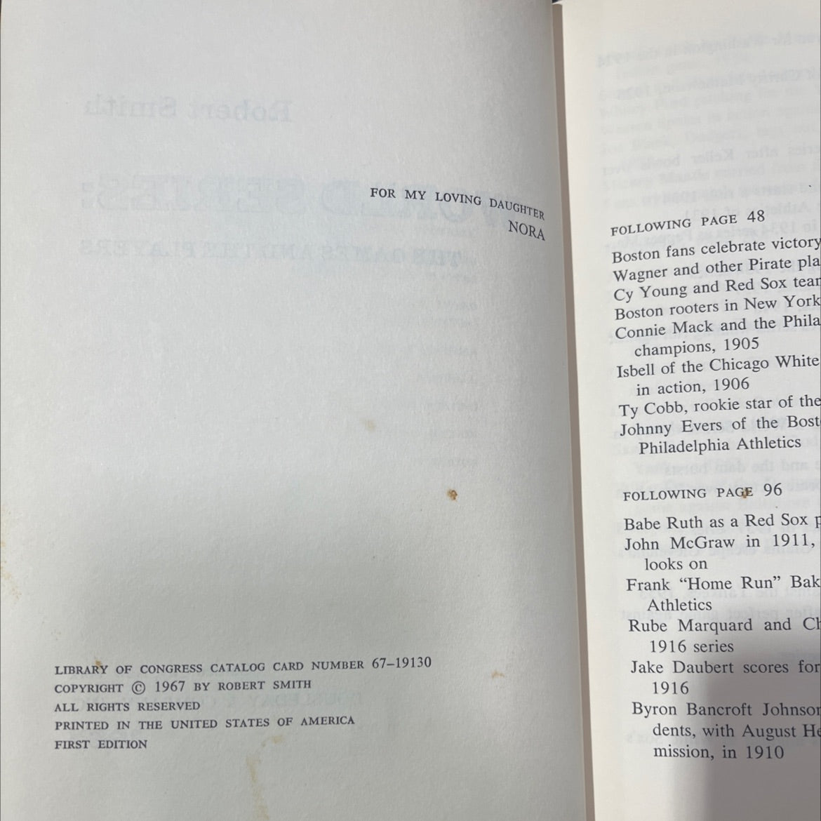 world series: the games and the players book, by robert smith, 1967 Hardcover image 3