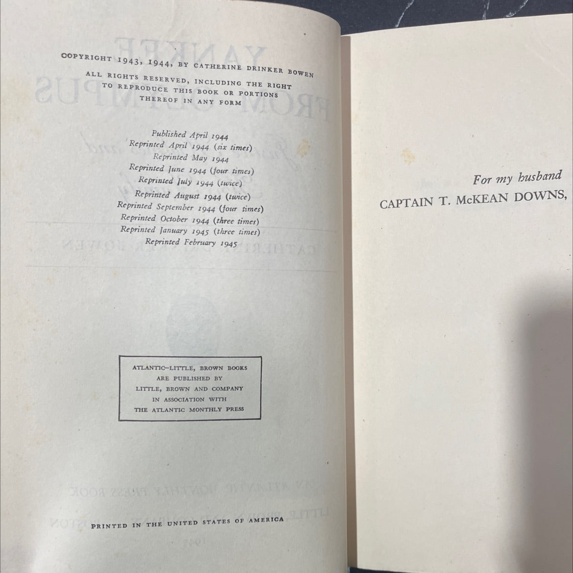 yankee from olympus justice holmes and his family book, by catherine drinker bowen, 1945 Hardcover image 3