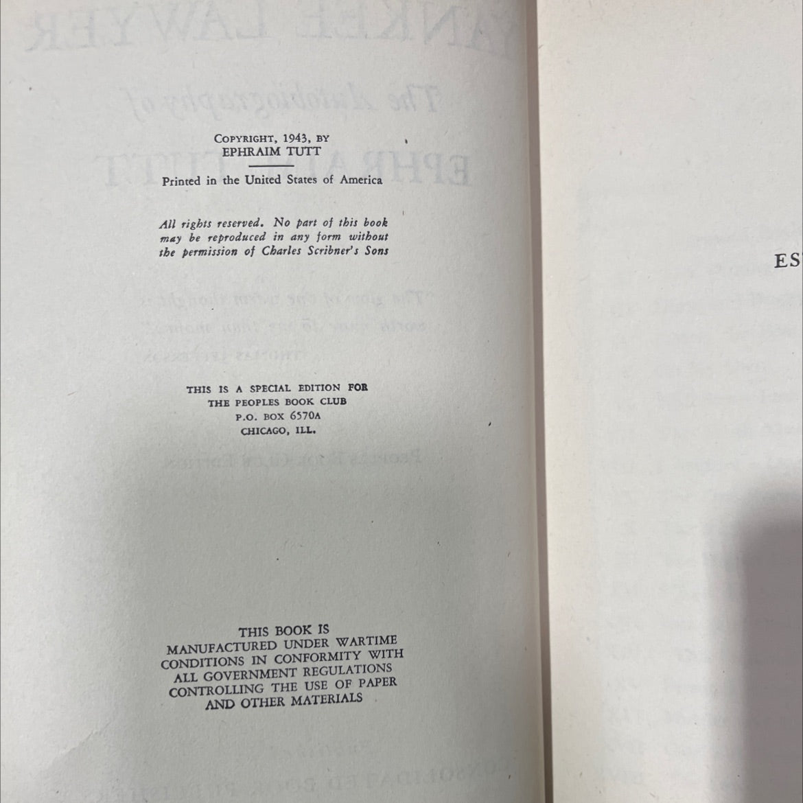 yankee lawyer book, by ephraim tutt, 2002 Hardcover image 3