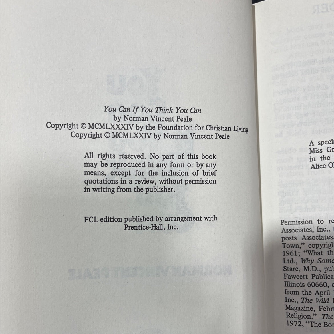 you can if you think you can book, by norman vincent peale, 1984 Hardcover, Vintage image 3