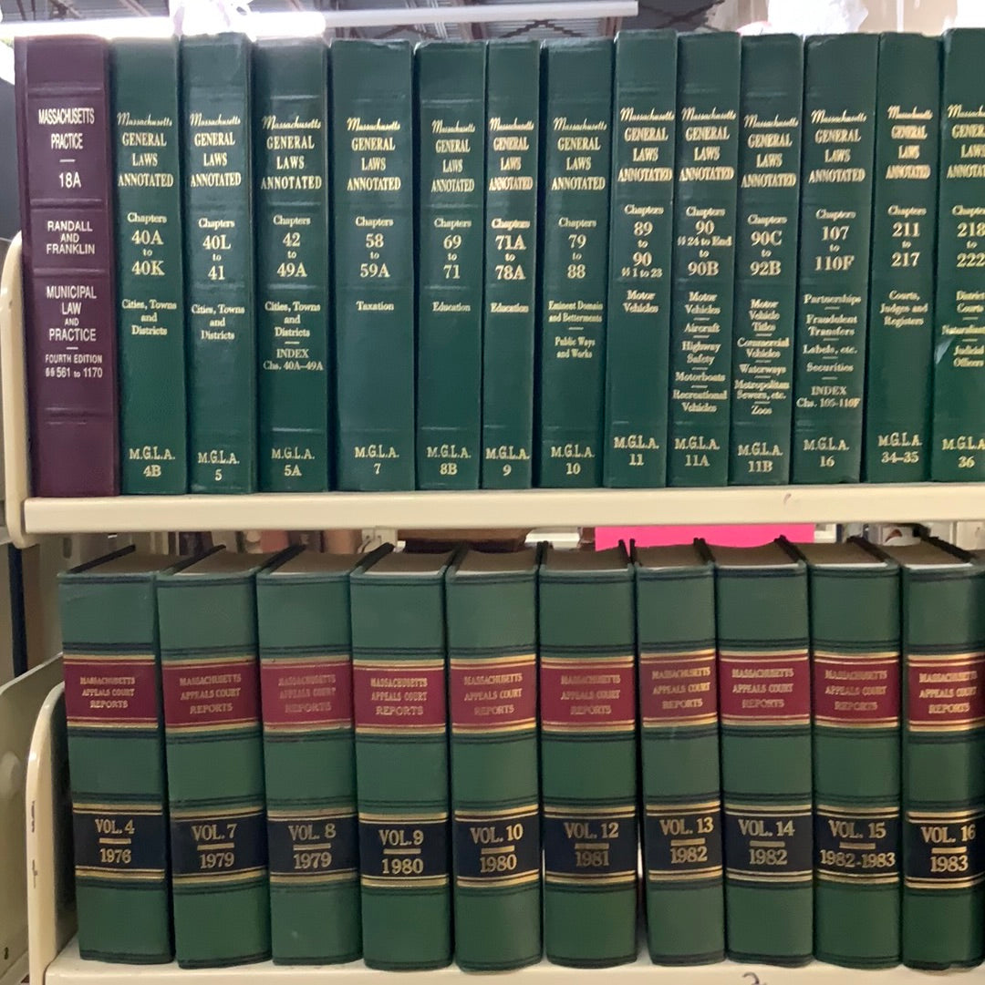 35 Massachusetts Law Books: Vintage and Modern - Book Bundle by theme