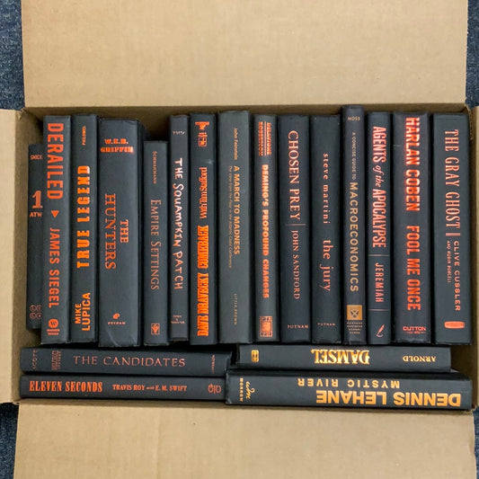 Modern Black: Orange Font, 19 Books, 1.5 Feet - Books by Color