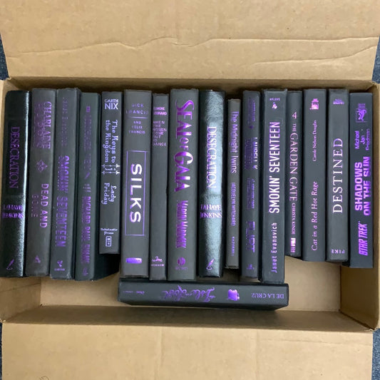 Modern Black: Purple Font, 17 Books, 1.5 Feet - Books by Color