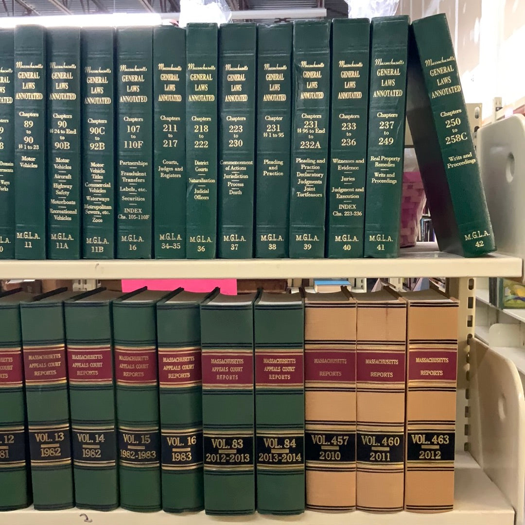 35 Massachusetts Law Books: Vintage and Modern - Book Bundle by theme