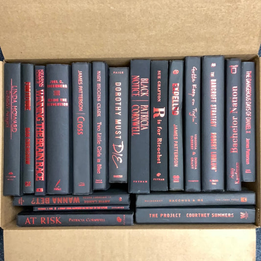 Modern Black: Red Font, 19 Books, 1.5 Feet - Books by Color