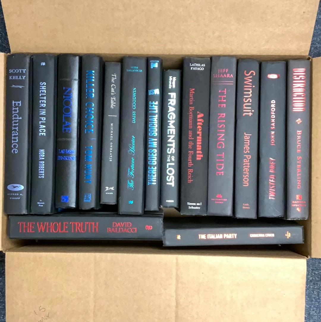 Modern Black: Blue and Red Font Mix, 15 Books, 1.5 Feet- Books by Color