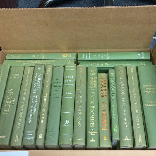 Modern Olive Green: 18 Books, 1.5 Feet- Books by Color