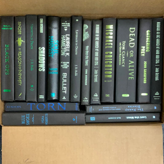 Modern Black: Blue and Green Font Mix, 17 Books, 1.5 Feet- Books by Color