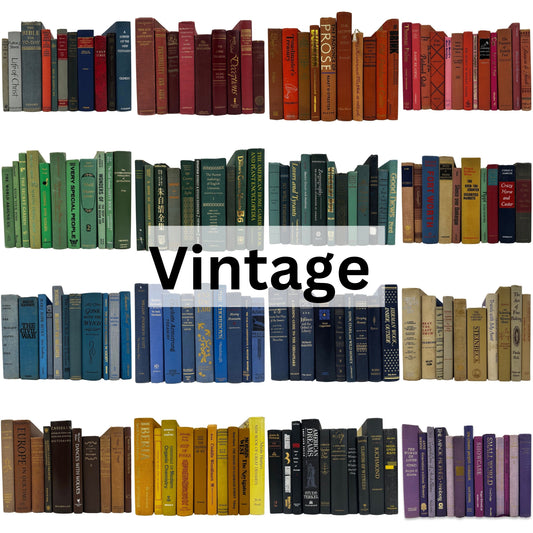 Vintage & Antique Books by Color & foot | Designer Grade Authentic Books|
