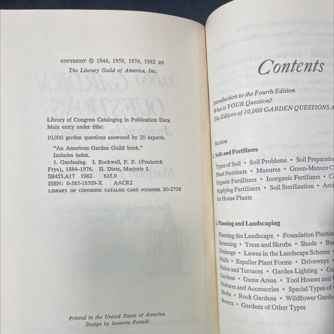 10,000 garden questions answered by 20 experts book, by Marjorie J. Dietz, 1982 Hardcover image 3