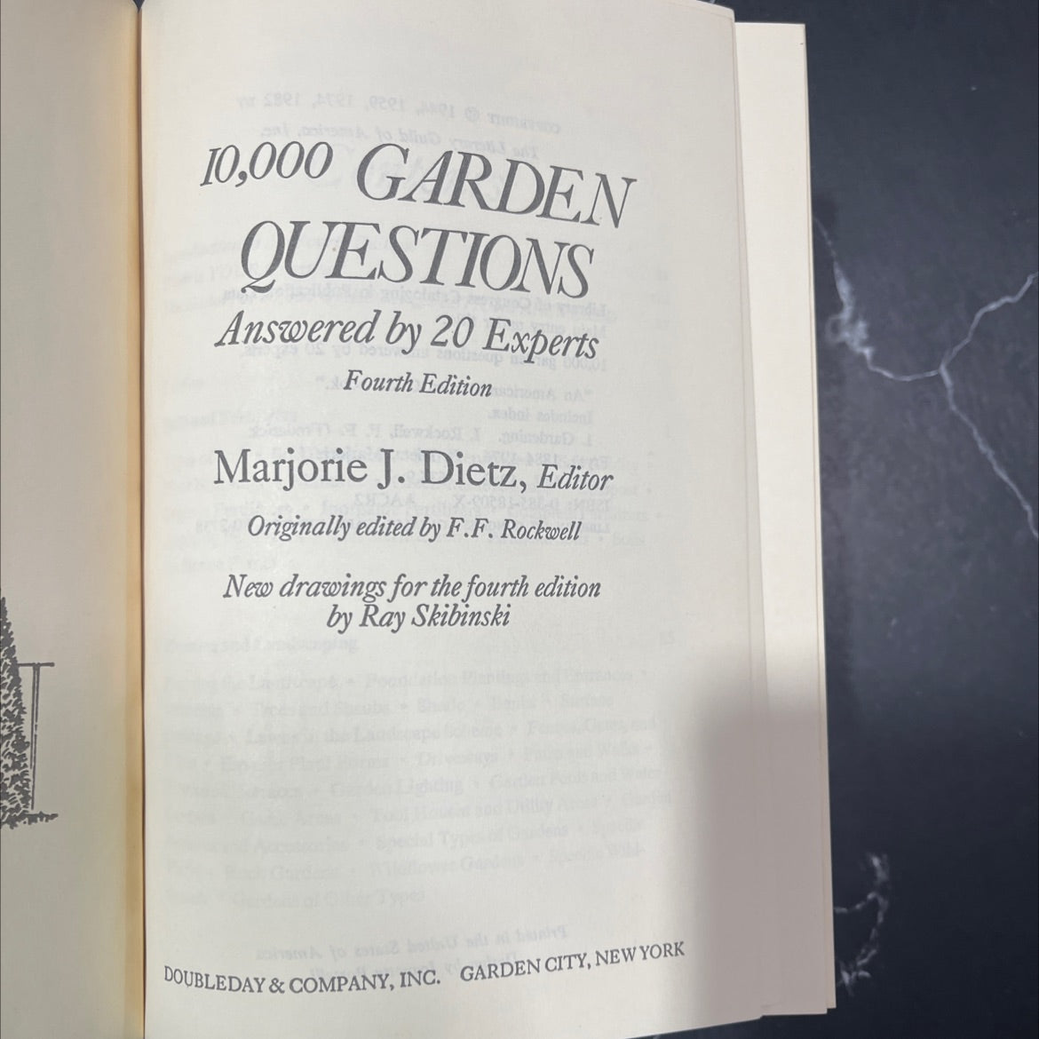 10,000 garden questions answered by 20 experts book, by Marjorie J. Dietz, 1982 Hardcover image 2