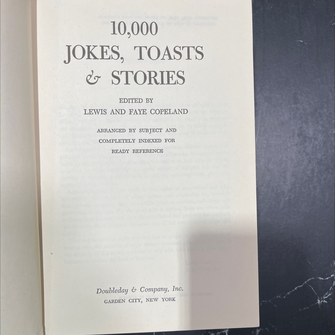 10,000 jokes, toasts & stories book, by Lewis and Faye Copeland, 1965 Hardcover image 2