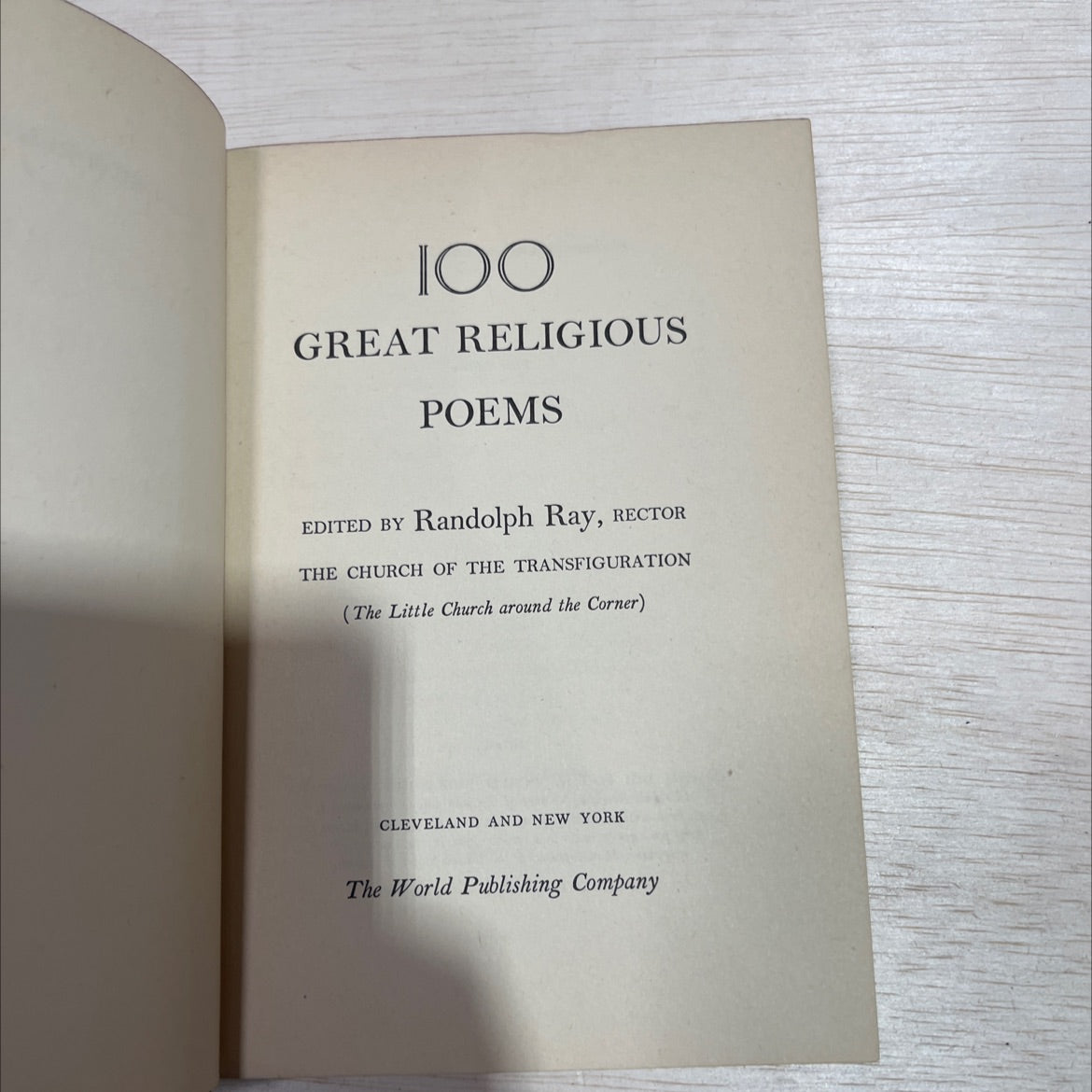 100 great religious poems book, by Randolph Ray, 1951 Hardcover image 2