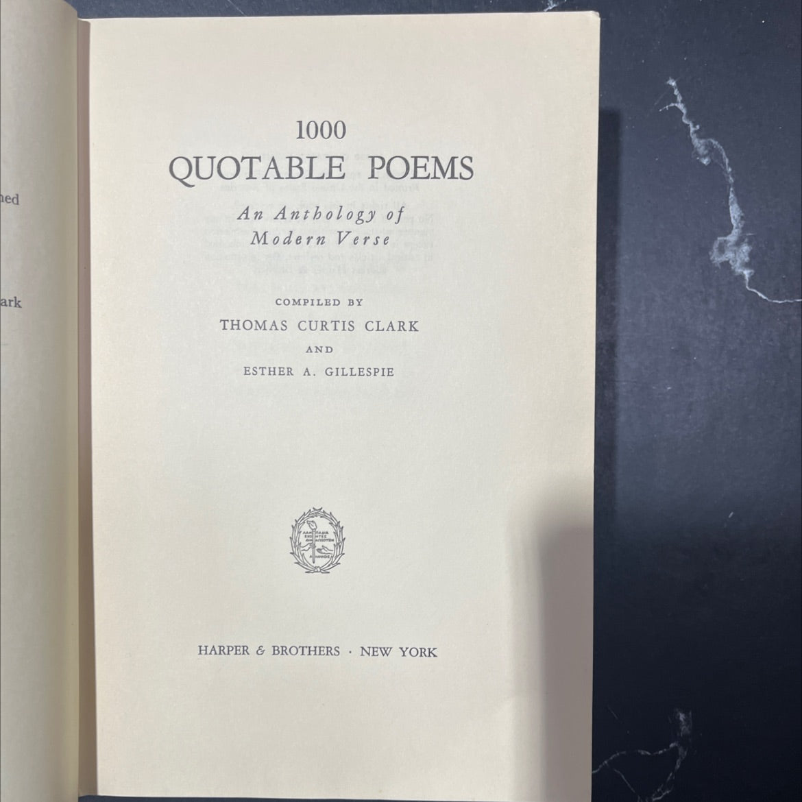 1000 quotable poems book, by Thomas Curtis Clark and Esther A. Gillespie, 1937 Hardcover image 2