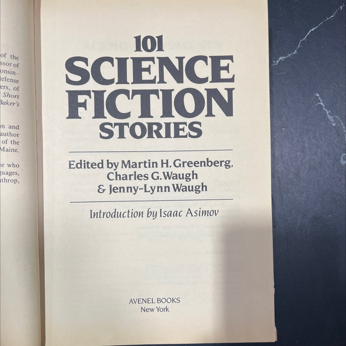 101 science fiction stories book, by Martin H. Greenberg, Charles G. Waugh, Jenny-Lynn Waugh, 1986 Hardcover image 2