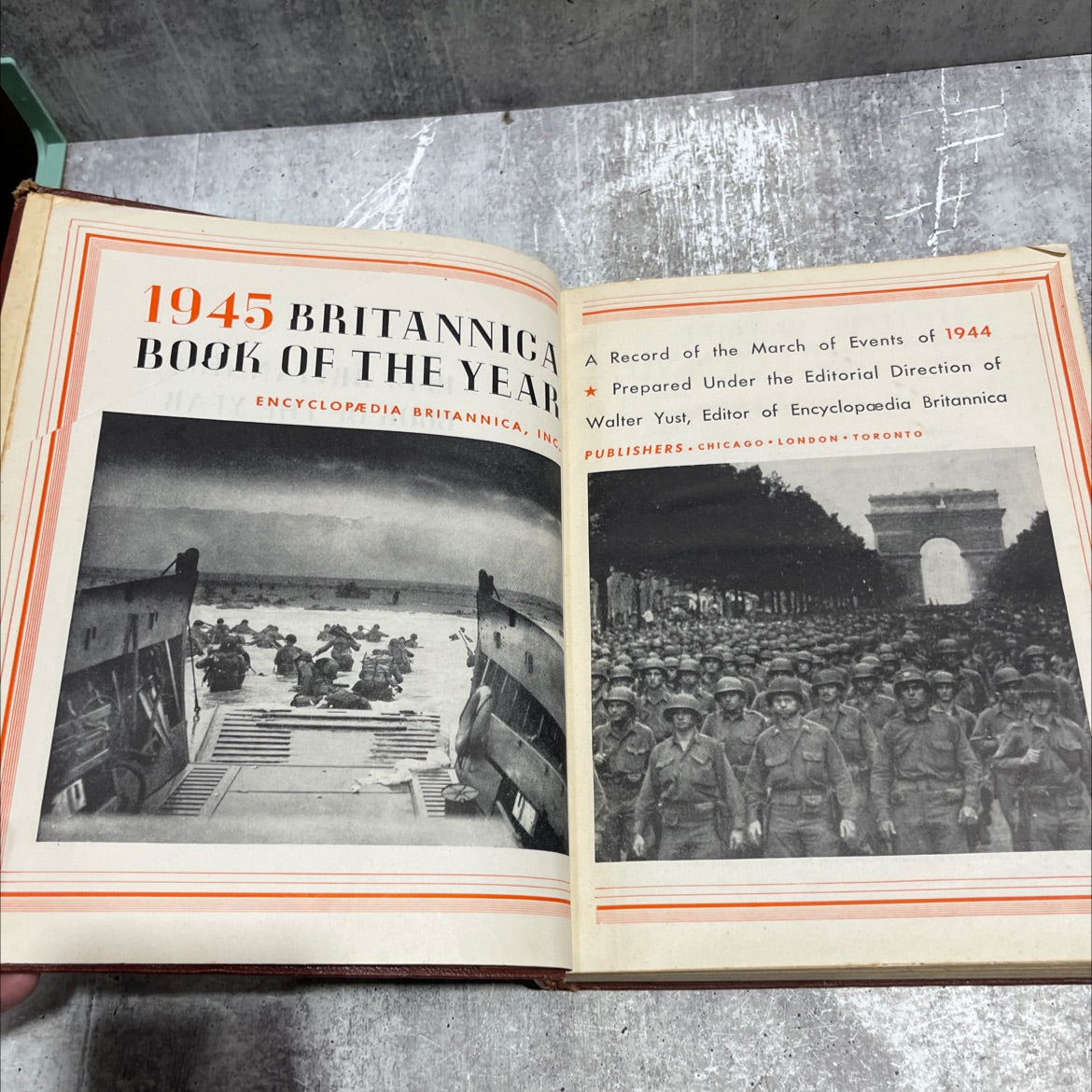1945 britannica book of the year book, by walter yust, 1945 Hardcover image 2