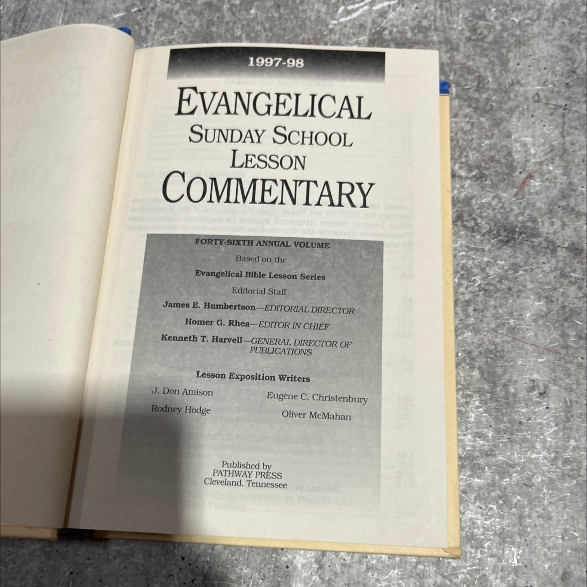 1997-98 evangelical sunday school lesson commentary forty-sixth annual volume book, by James E. Humbertson, Homer G. image 2