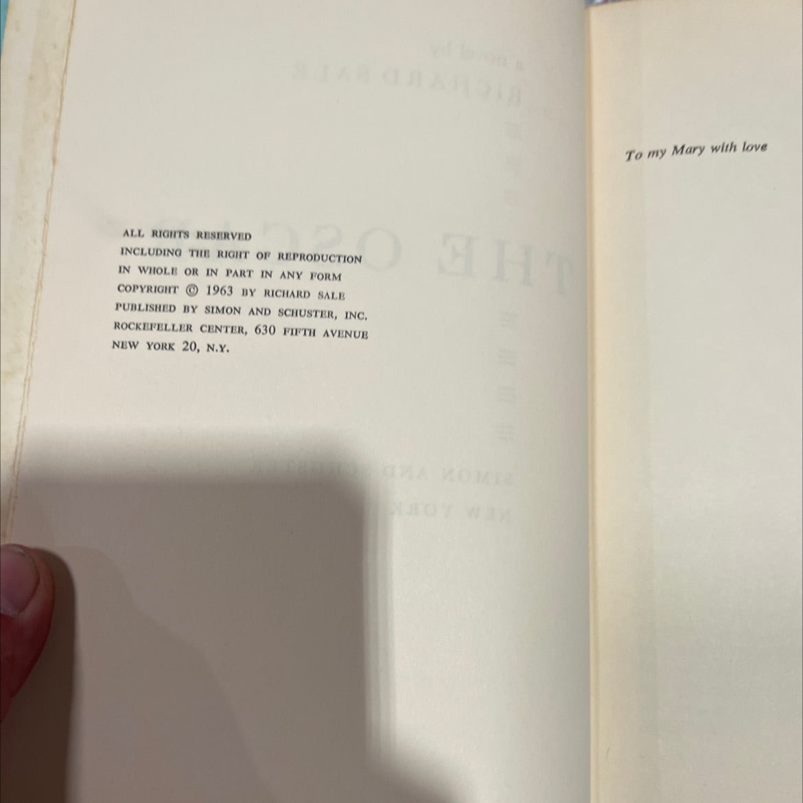 2 to a novel book, by Richard Sale, 1963 Hardcover image 3