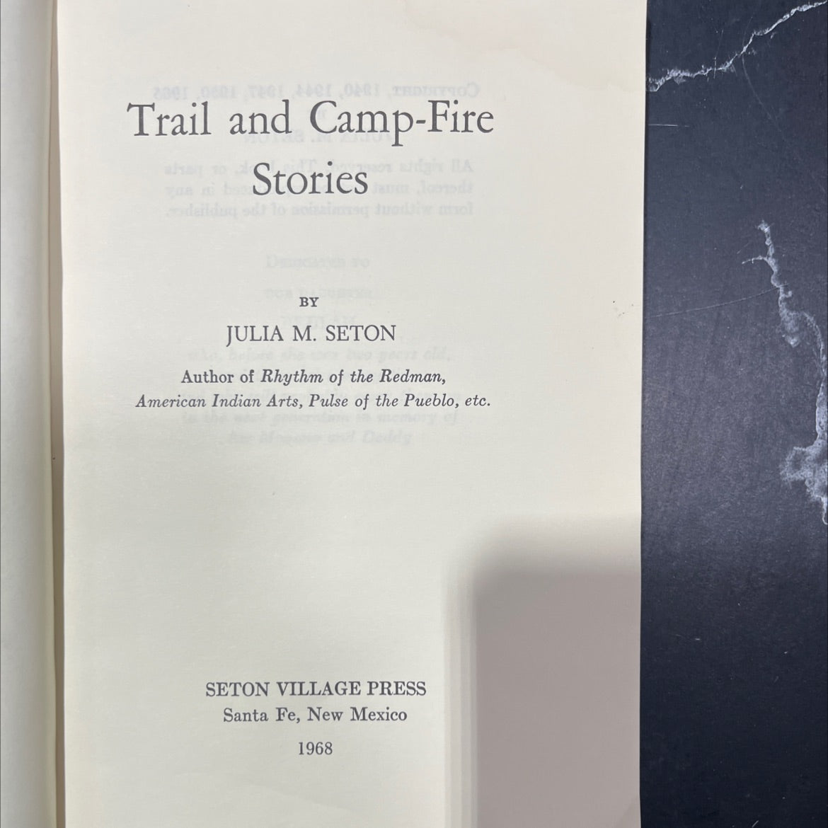 2001 trail and camp-fire stories book, by julia m. seton, 1968 Hardcover image 2