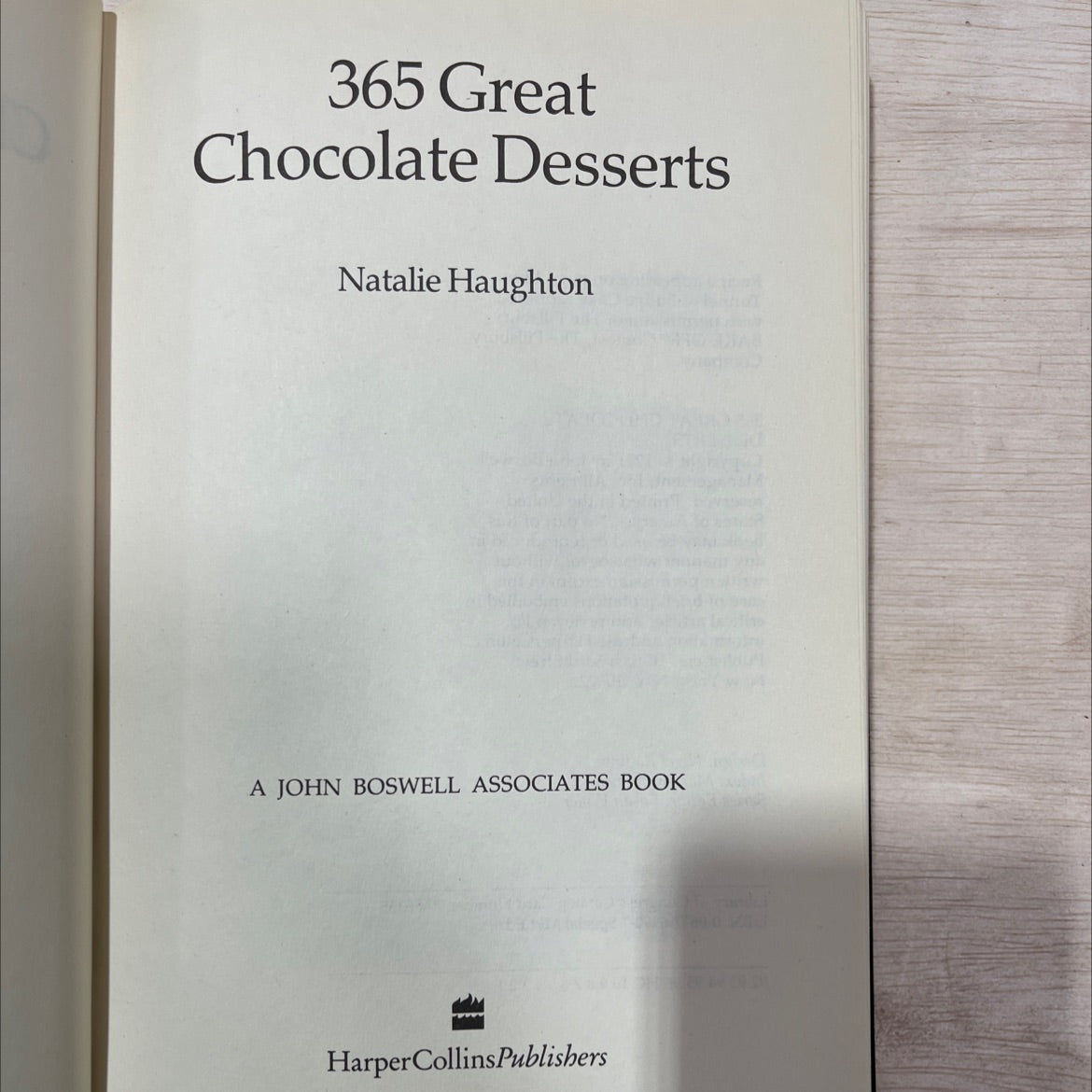 365 great chocolate desserts book, by Natalie Haughton, 1991 Hardcover image 2