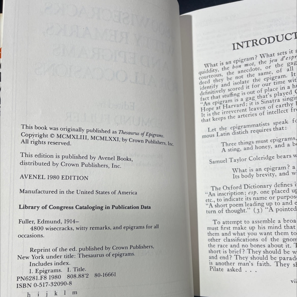 4800 wisecracks, witty remarks, and epigrams for all occasions book, by Edmund Fuller, 1980 Hardcover image 3