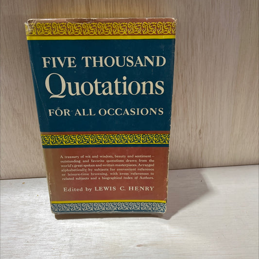 5000 quotations for all occasions book, by Lewis C. Henry, 1952 Hardcover, Vintage image 1