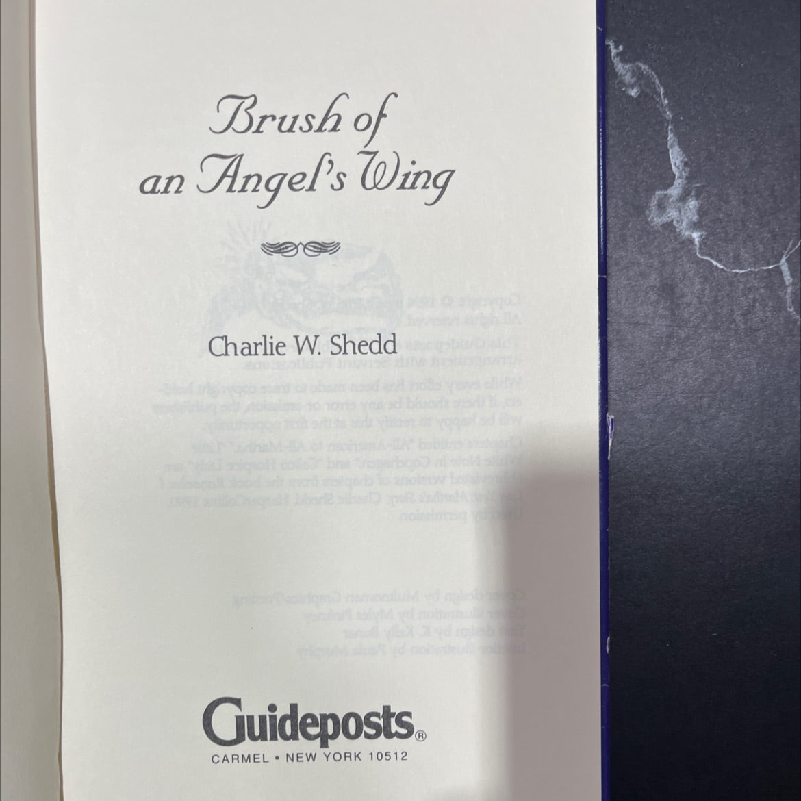 a brush of angel's wing book, by Charlie W. Shedd, 1994 Hardcover image 2